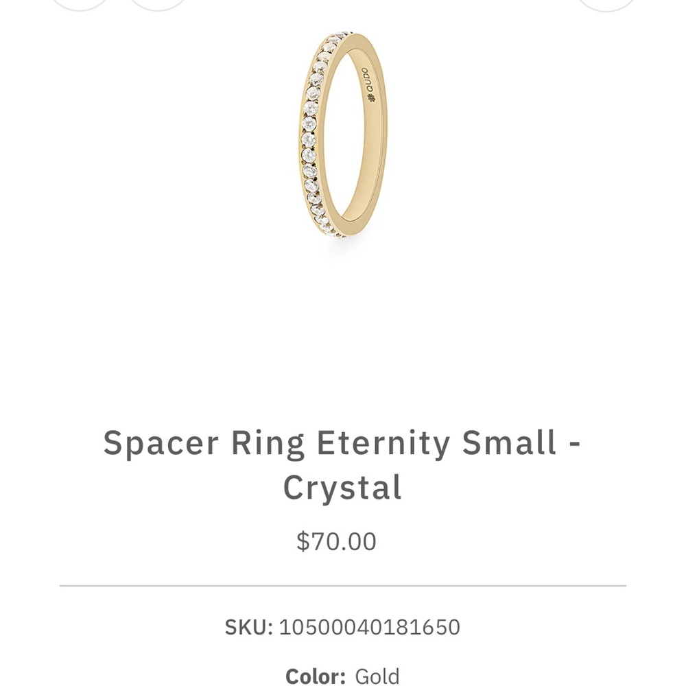 QUDO Spacer Ring Eternity Small - Crystal Size 6 - Picture 5 of 5
